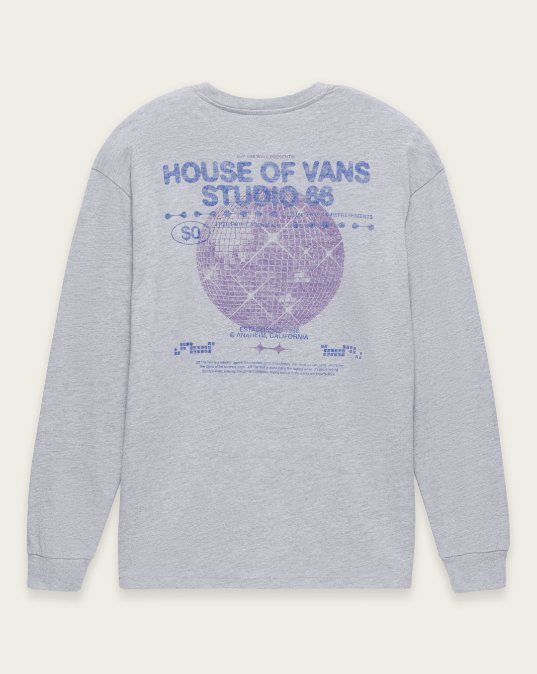 Disco Nights Long Sleeve T-Shirt in Heather Grey | Vans discount
