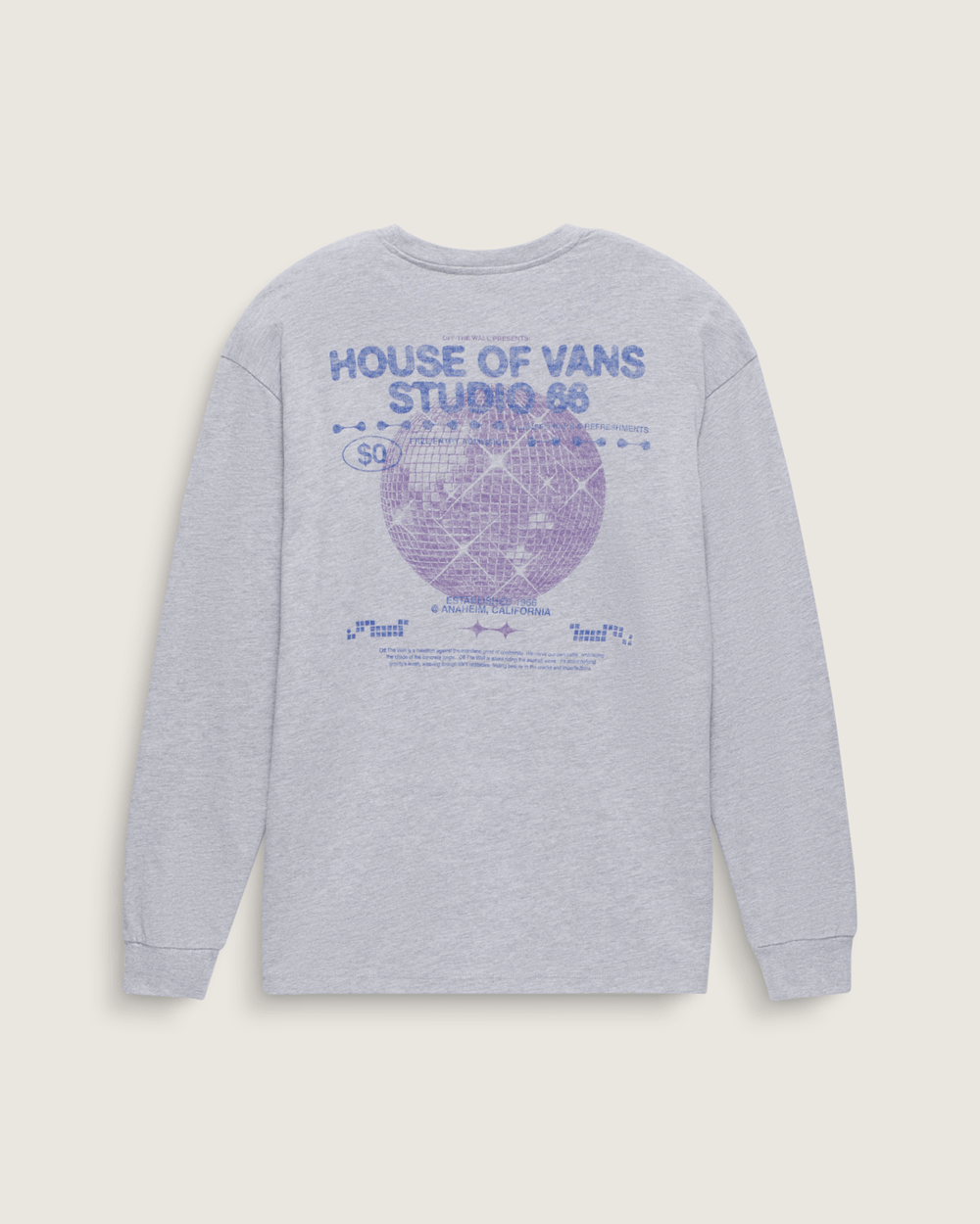 Disco Nights Long Sleeve T-Shirt in Heather Grey | Vans discount