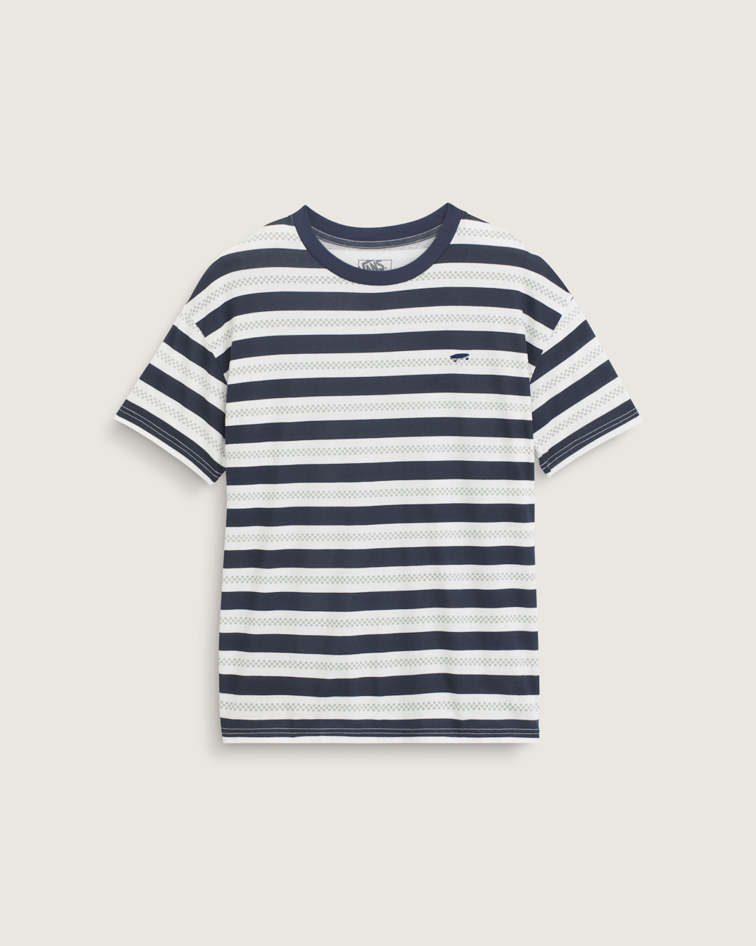 Salton Stripe Checkerboard T-Shirt in Checkerboard Marshmallow White / Navy Blue | Vans online