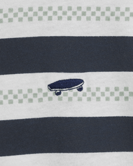 Salton Stripe Checkerboard T-Shirt in Checkerboard Marshmallow White / Navy Blue | Vans online