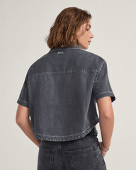 Natalie Denim Button Up Shirt in Wash Grey | Vans near me
