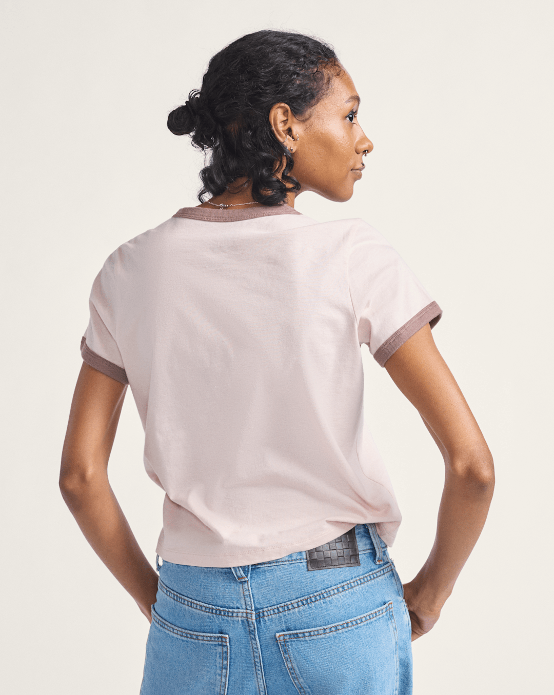Drop V Ringer T-Shirt in Sepia Rose Pink | Vans sale