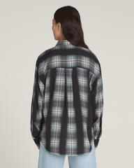 Gillian Plaid Button Up Shirt in Black / Grey / Blue | Vans online