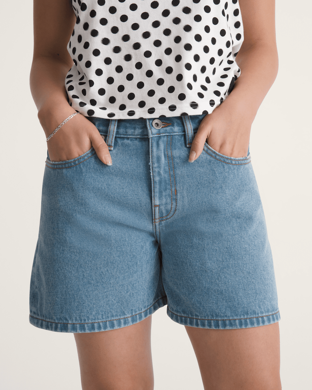 Check-5 Mid Rise Shorts in Stonewash Blue | Vans discount