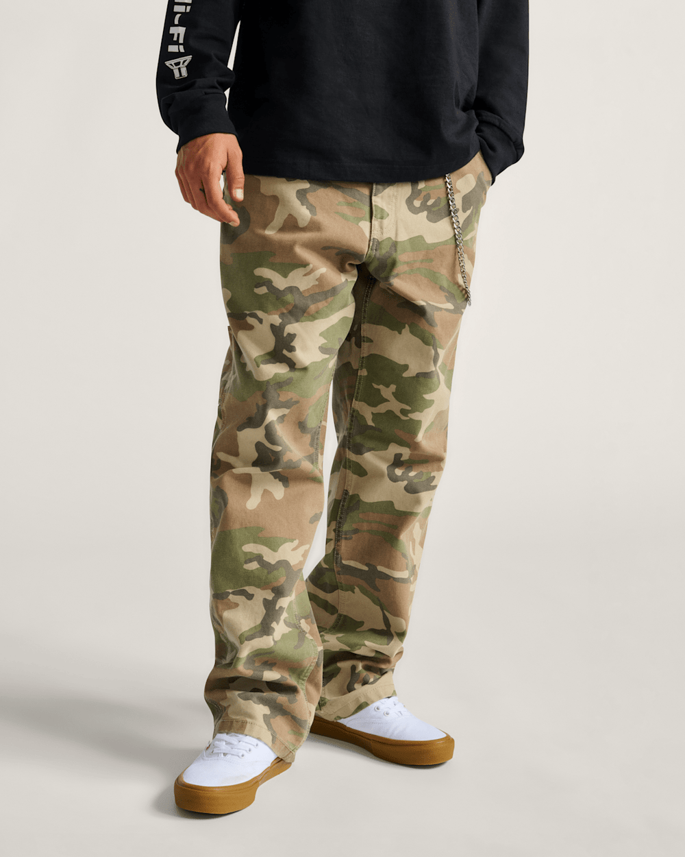 Drill Chore Carpenter Loose Denim Pants in Vintage Camo Black | Vans near me