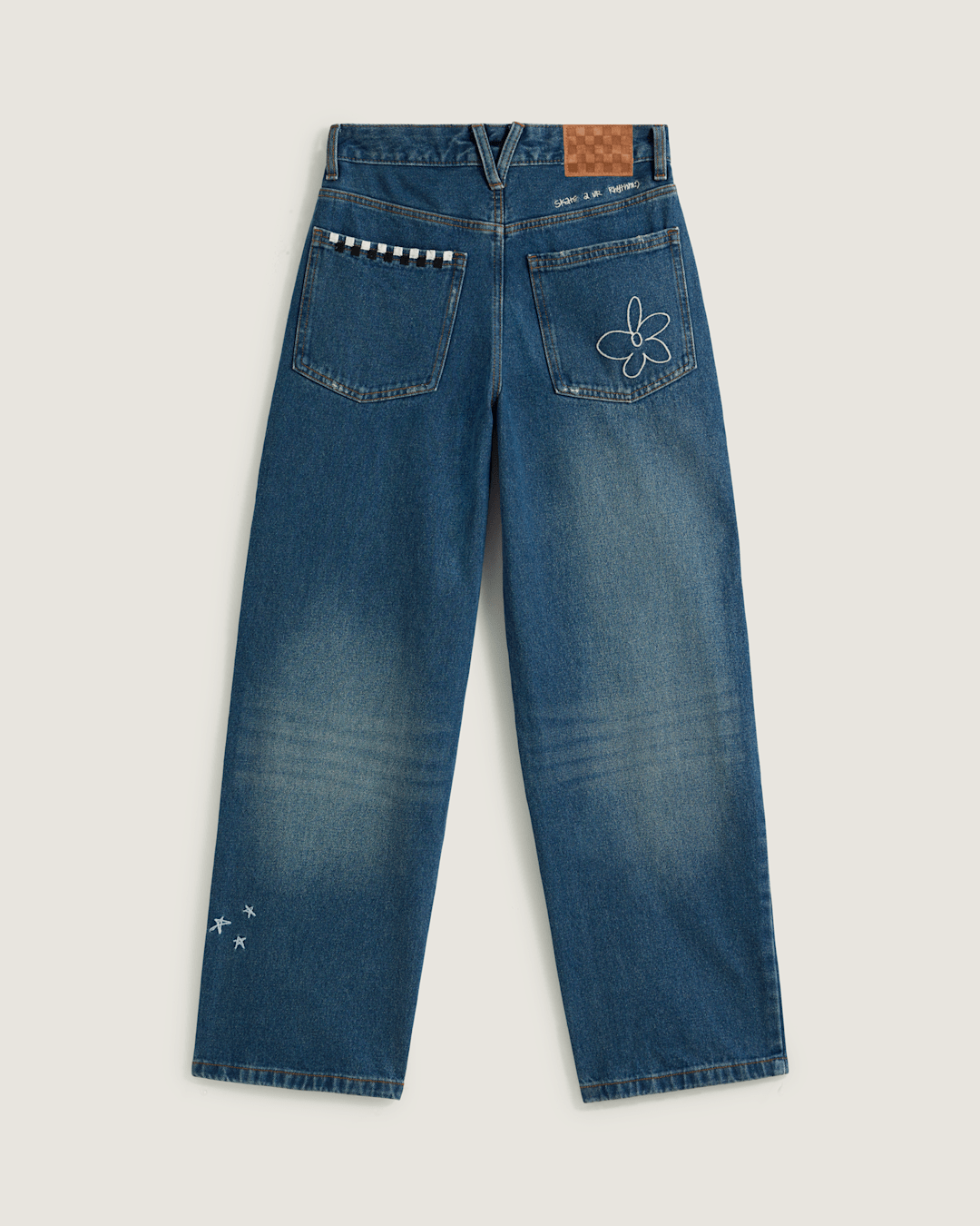 Sirelle Embroidered Denim Pants in Vintage Indigo Blue | Vans outlet