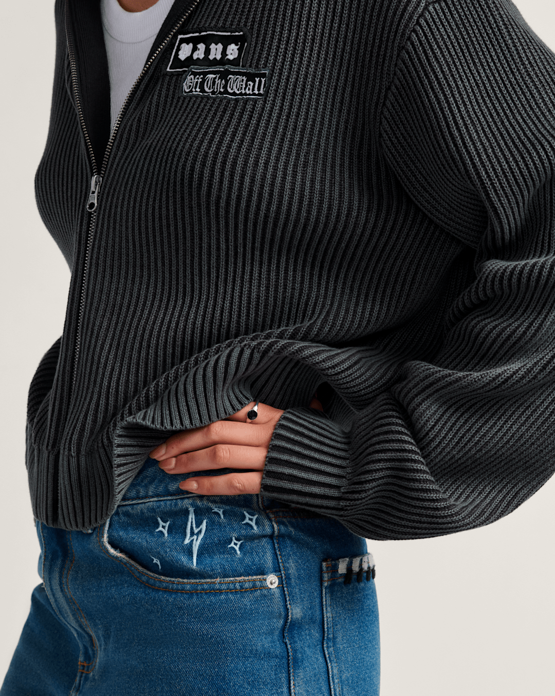 Sirelle Embroidered Denim Pants in Vintage Indigo Blue | Vans outlet
