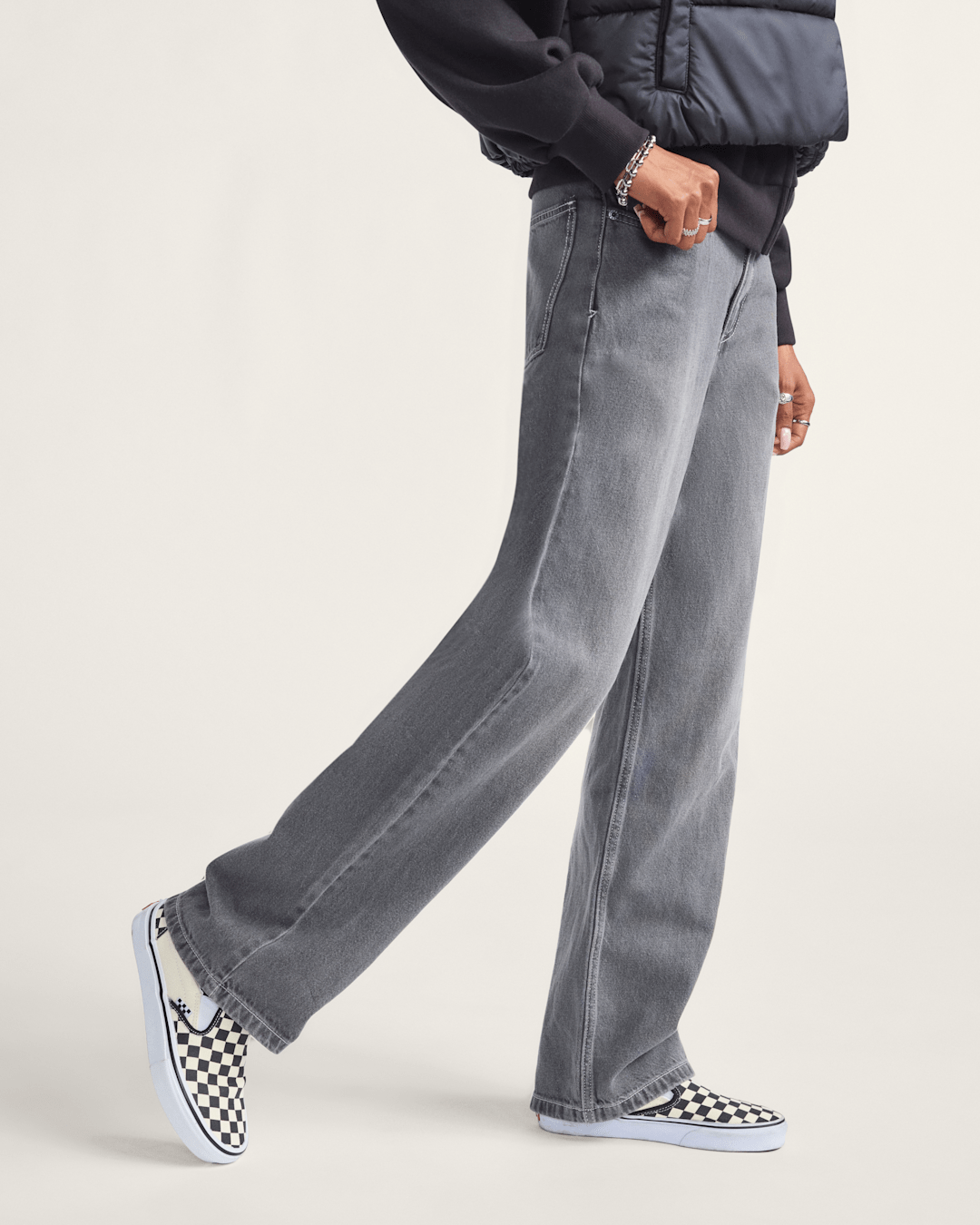 Sirelle 5 Pocket Puddle Pants in Wash Grey | Vans sale