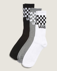 Classic Check Crew Socks 3-Pack in Checkerboard Black / White | Vans online