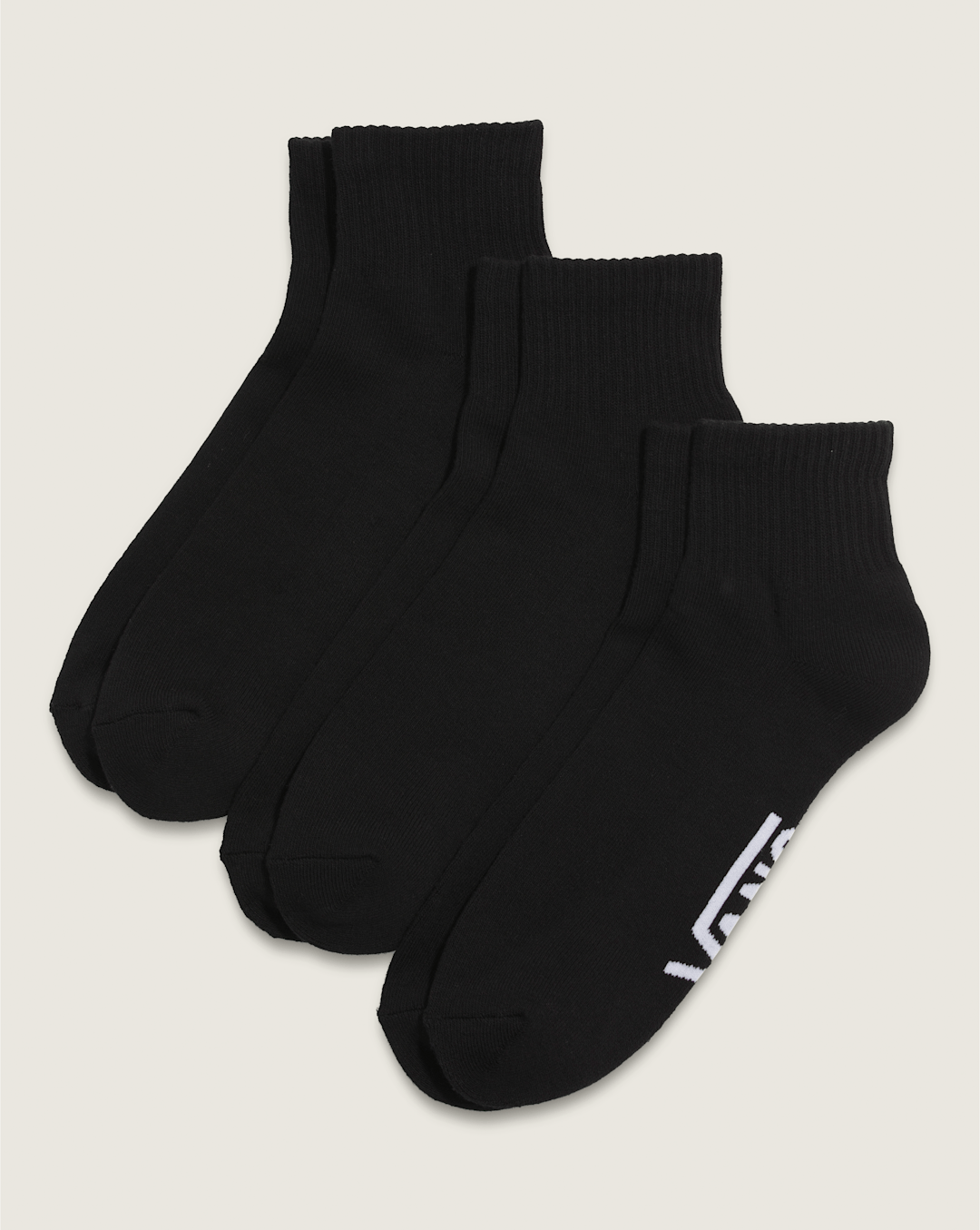 Classic Quarter Crew Socks 3-Pack in Black | Vans on sale