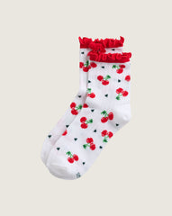 Cherry Ditsy Lettuce Crew Socks in Red | Vans outlet