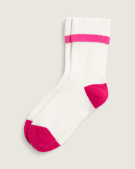 Cuff It Half Crew Socks in White / Pink | Vans on sale