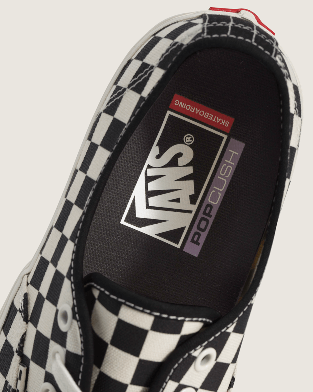 Skate Authentic Checkerboard Shoe in Black / Marshmallow White | Vans online