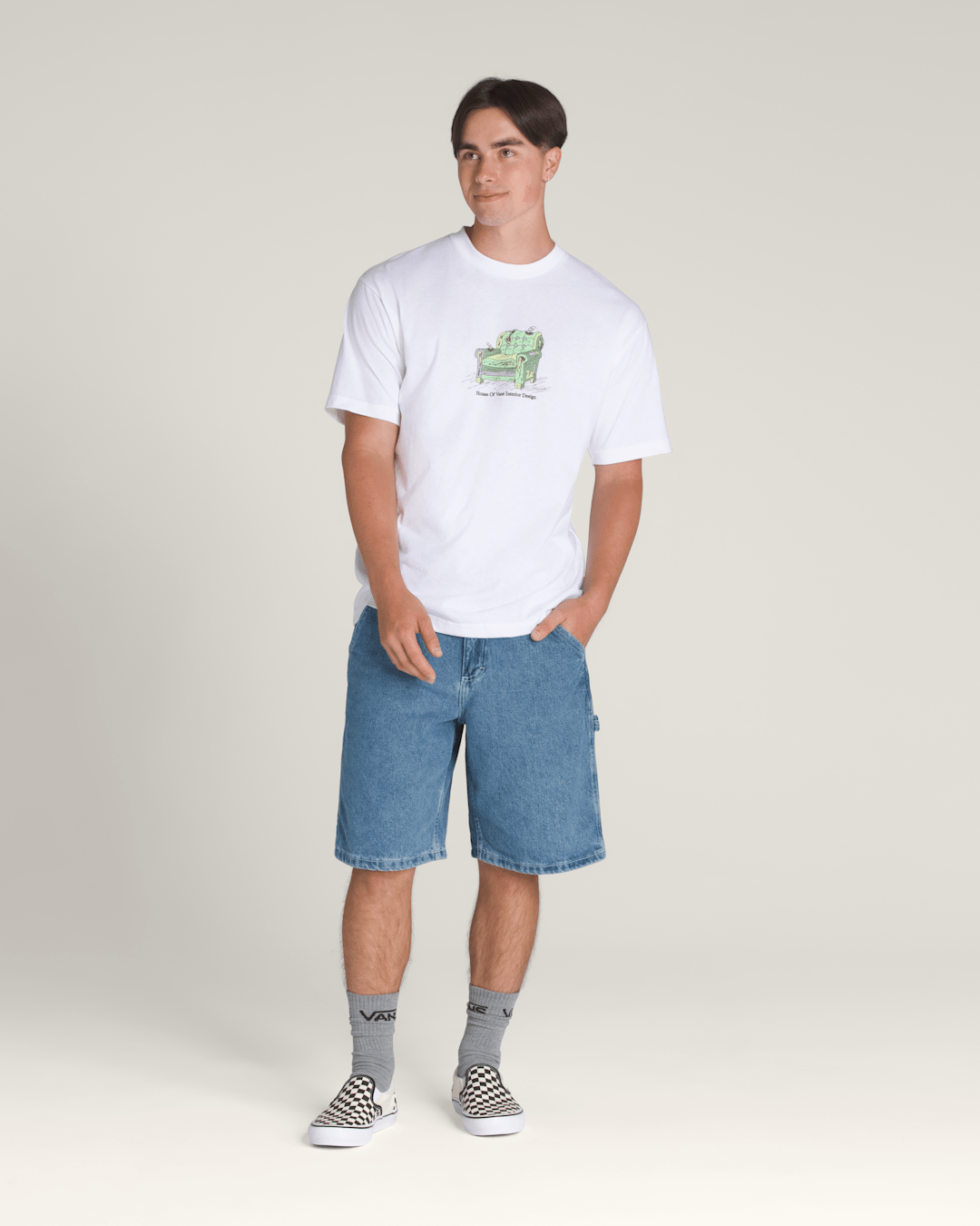 Drill Chore Loose Denim Shorts in Stone Wash Blue | Vans sale