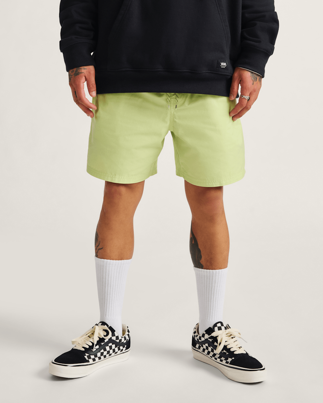 Primary Solid Elastic 17'' Boardshorts in Shadow Lime Green | Vans online