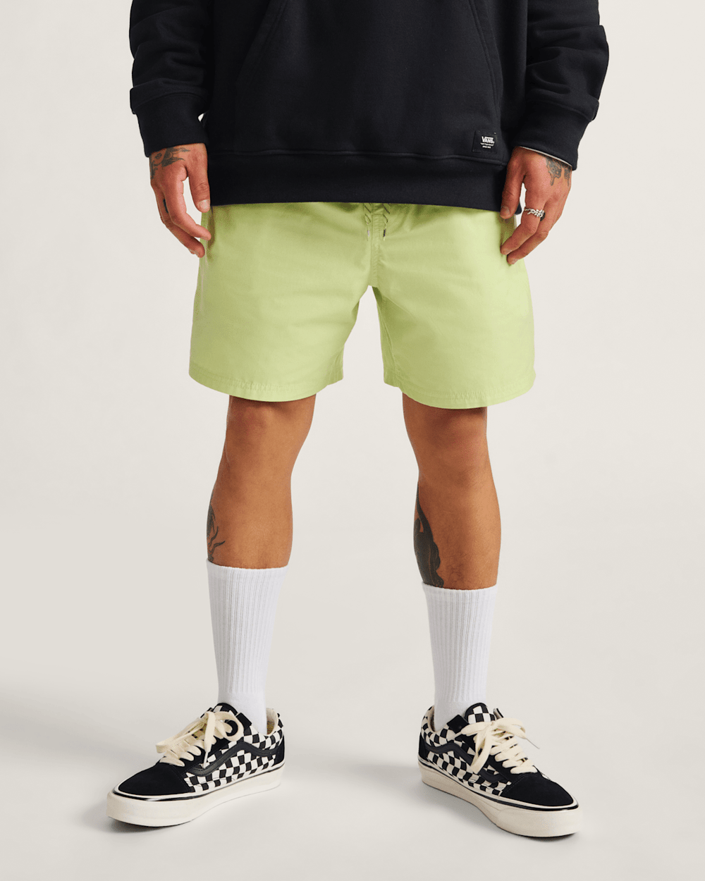Primary Solid Elastic 17'' Boardshorts in Shadow Lime Green | Vans online