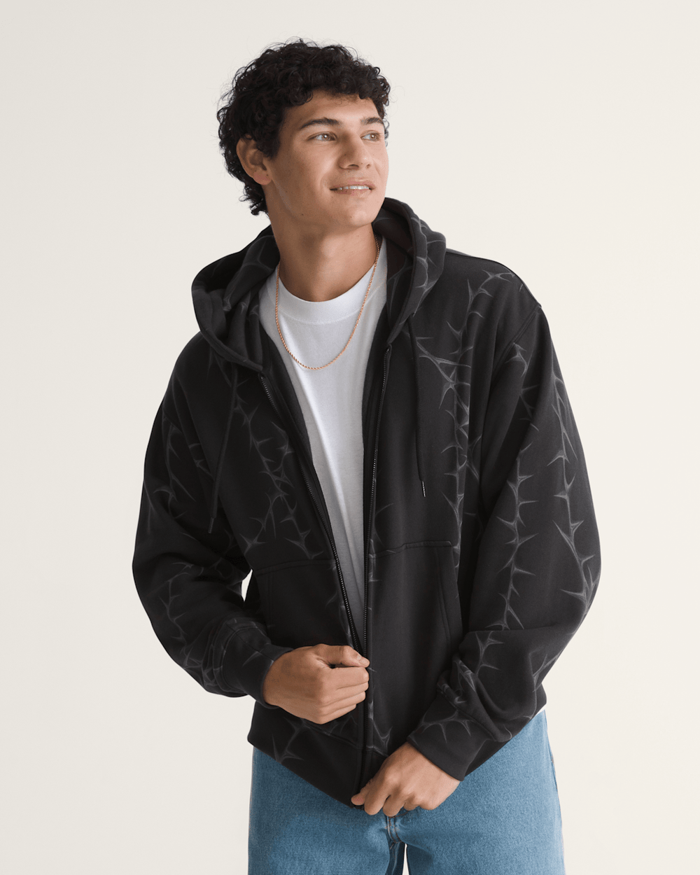 Prickler Patch Zip Hoodie in Black | Vans discount