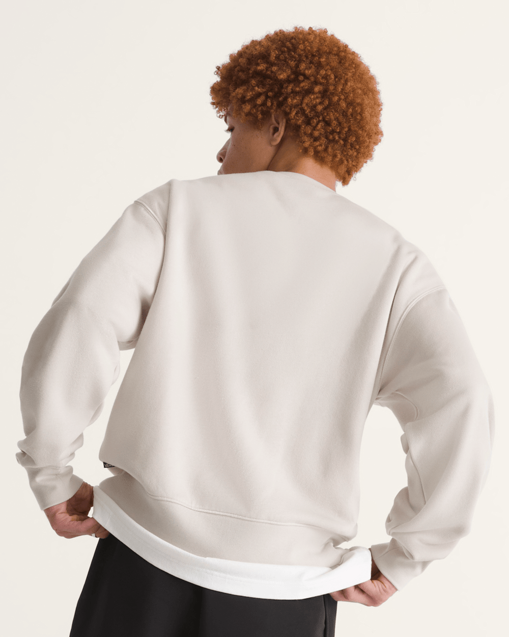 Stretch Logo Crew Sweatshirt in Oatmeal Beige | Vans discount
