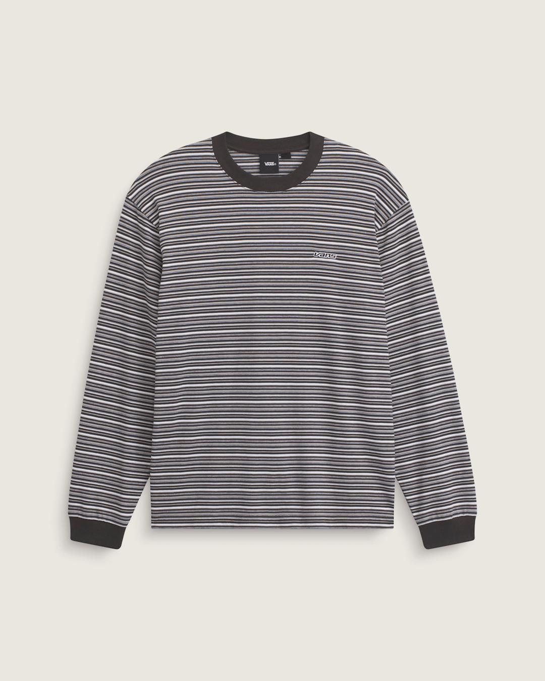 Wesley Stripe Long Sleeve Knit Shirt in Faded Black | Vans outlet