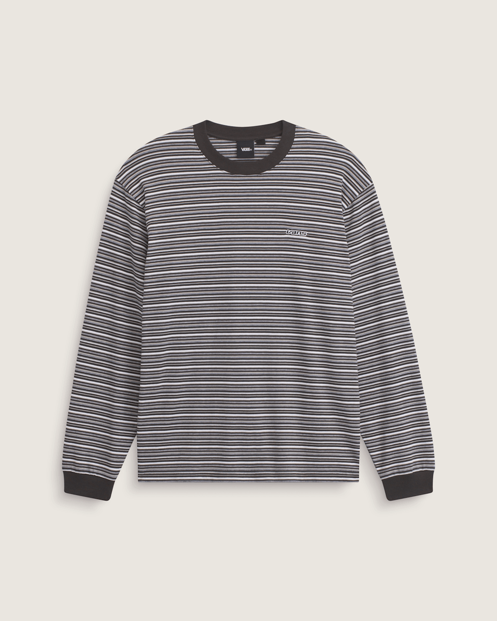Wesley Stripe Long Sleeve Knit Shirt in Faded Black | Vans outlet