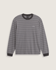 Wesley Stripe Long Sleeve Knit Shirt in Faded Black | Vans outlet