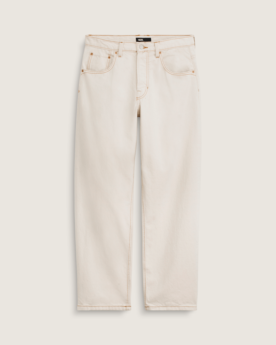 Premium Check-5 Loose Denim Pants in Natural Seed Beige | Vans discount