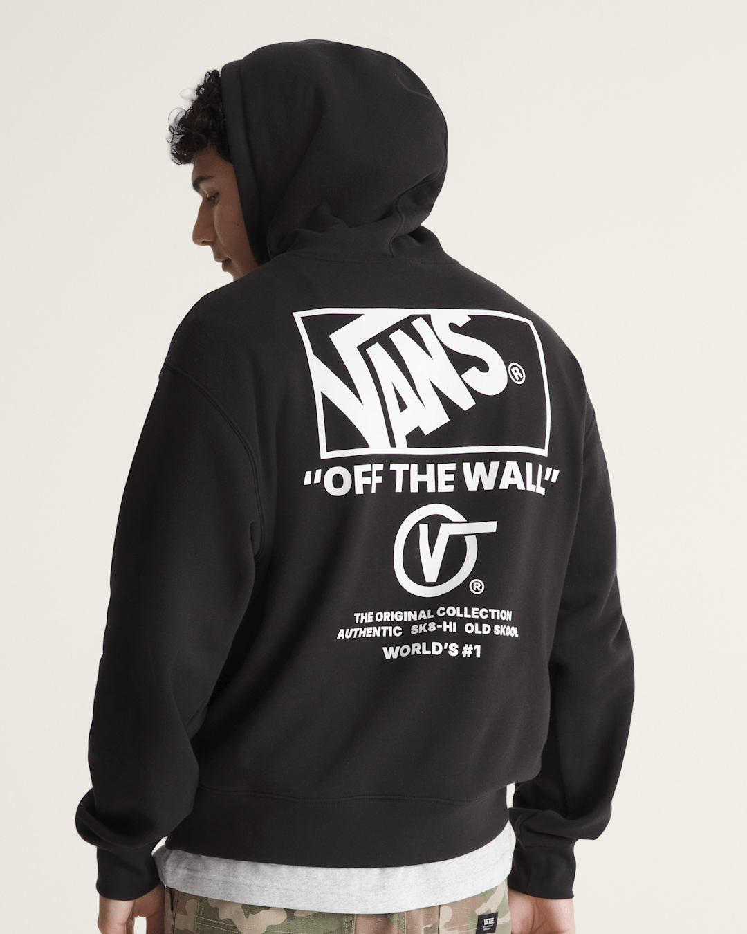 Stacked Hi Pullover Hoodie in Black / White | Vans outlet