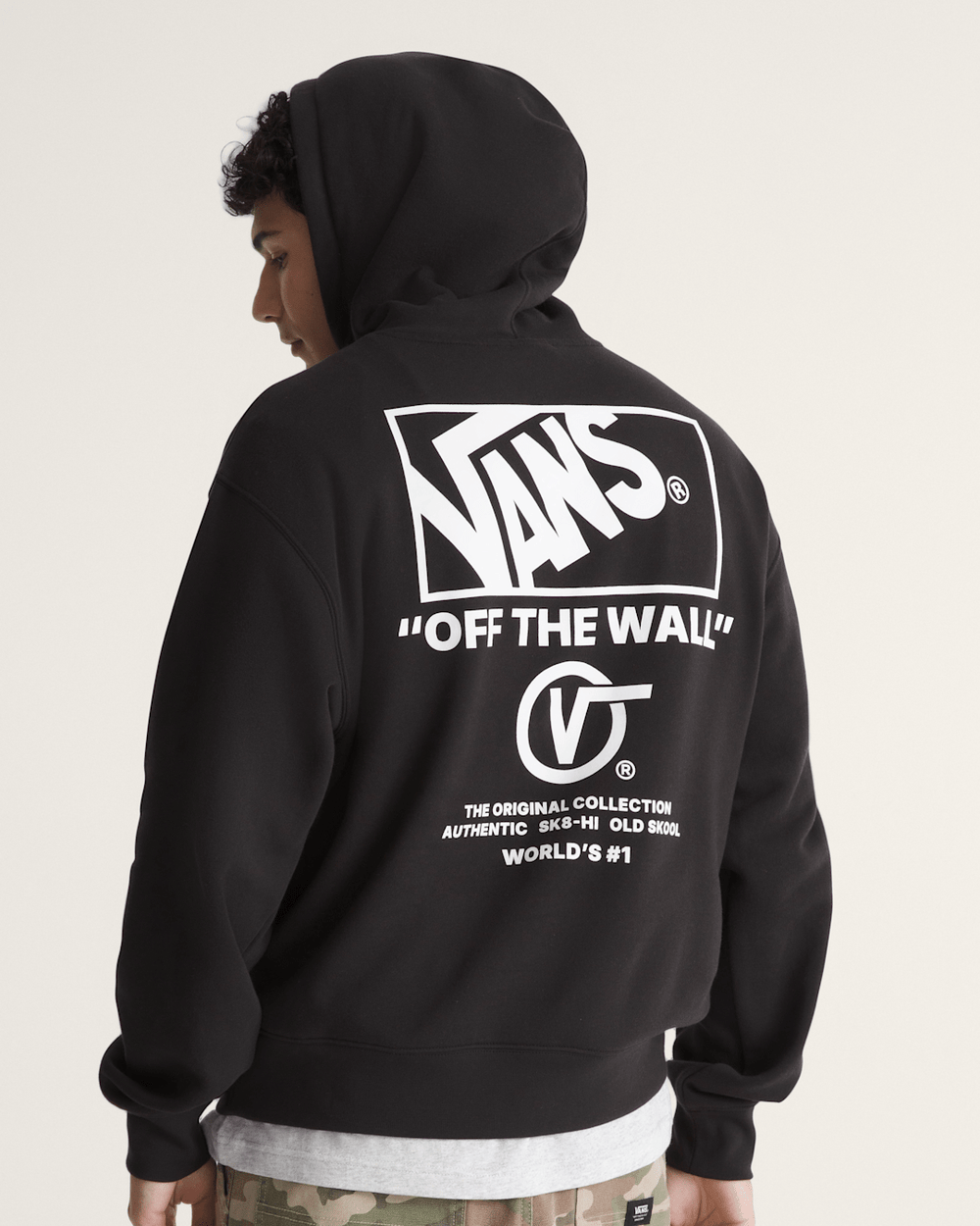Stacked Hi Pullover Hoodie in Black / White | Vans outlet