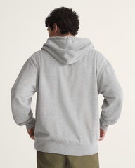 Stretch Logo Zip Hoodie in Cement Heather Grey | Vans online