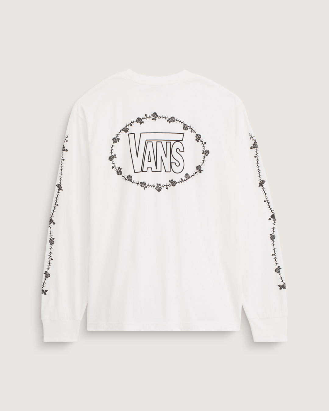 Rose and Thorns Long Sleeve T-Shirt in White | Vans outlet