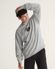 Stretch Logo Crew Sweatshirt in Cement Heather Grey | Vans discount