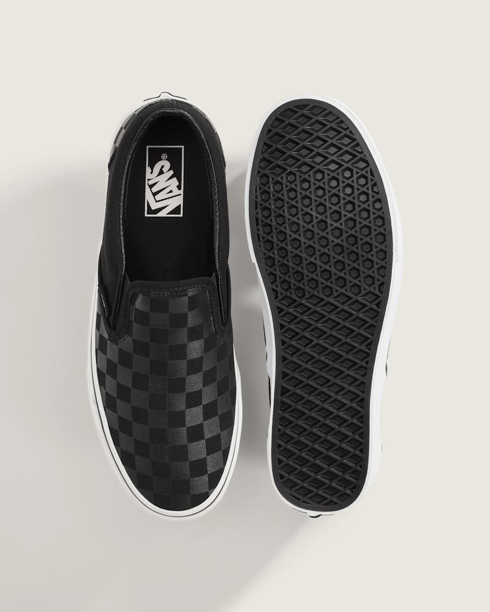 Classic Checkerboard Slip-On Black/Black Shoe | Vans on sale