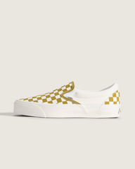 Premium Classic Slip-On Checkerboard Shoe in Checkerboard Burnt Gold Yellow | Vans near me