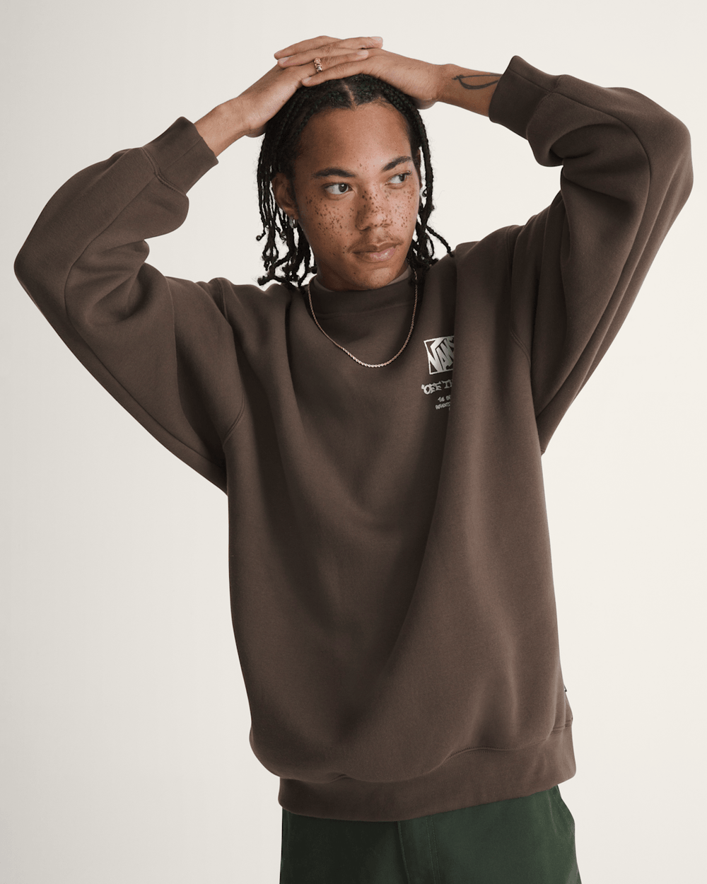 Circle Bones Formula Crew Sweatshirt in Coal Brown | Vans online