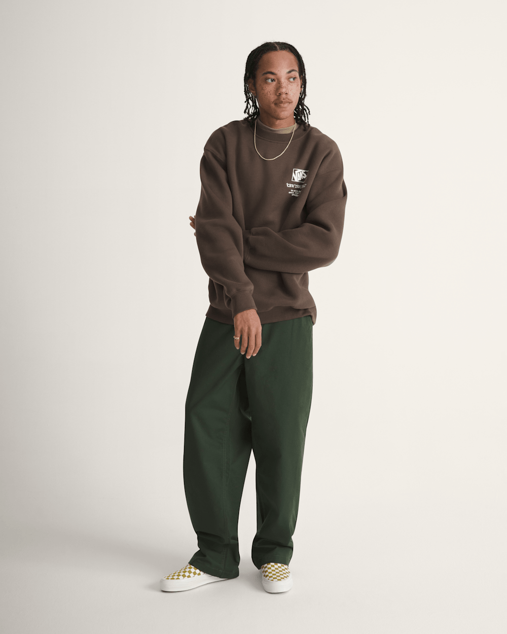 Circle Bones Formula Crew Sweatshirt in Coal Brown | Vans online