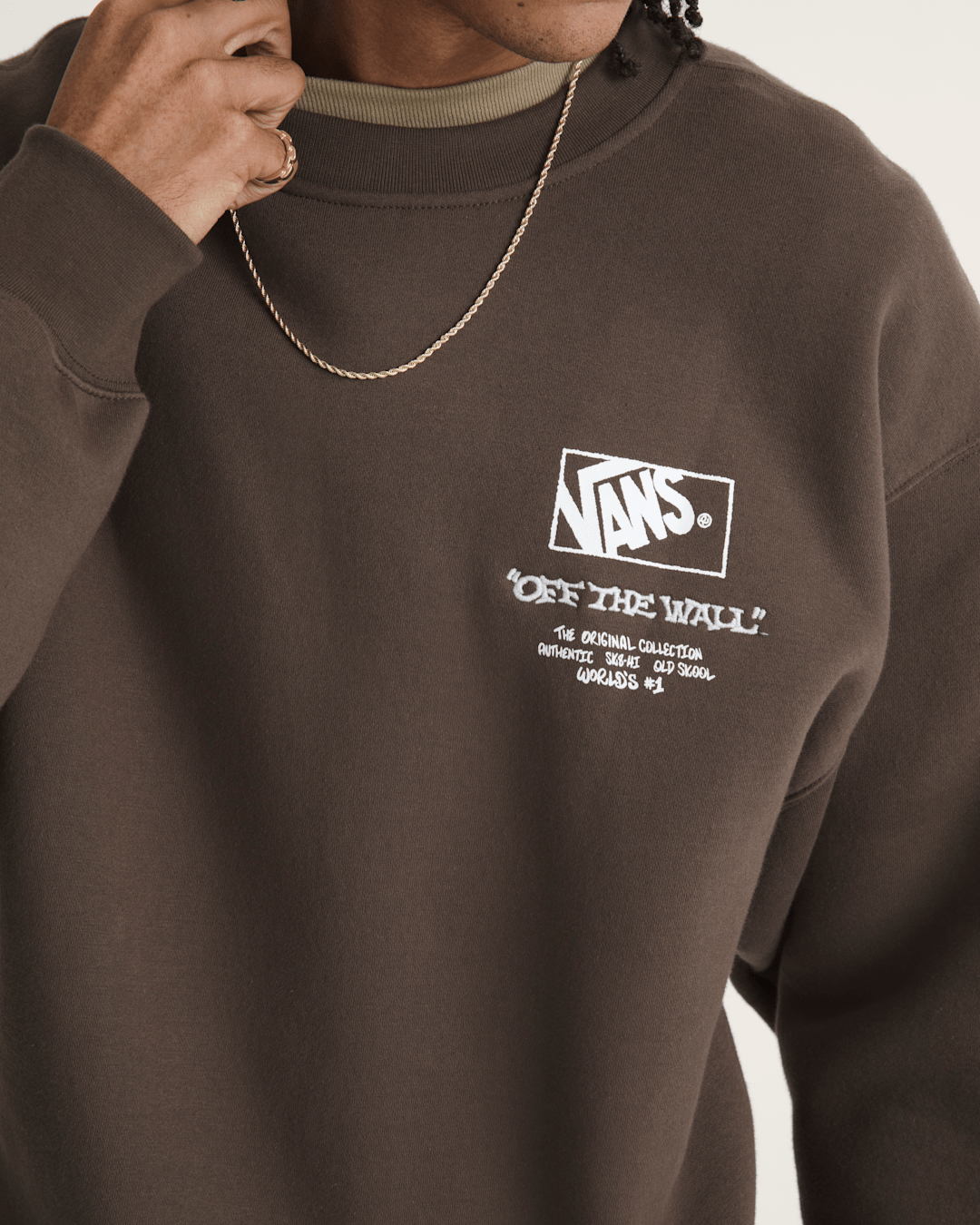 Circle Bones Formula Crew Sweatshirt in Coal Brown | Vans online