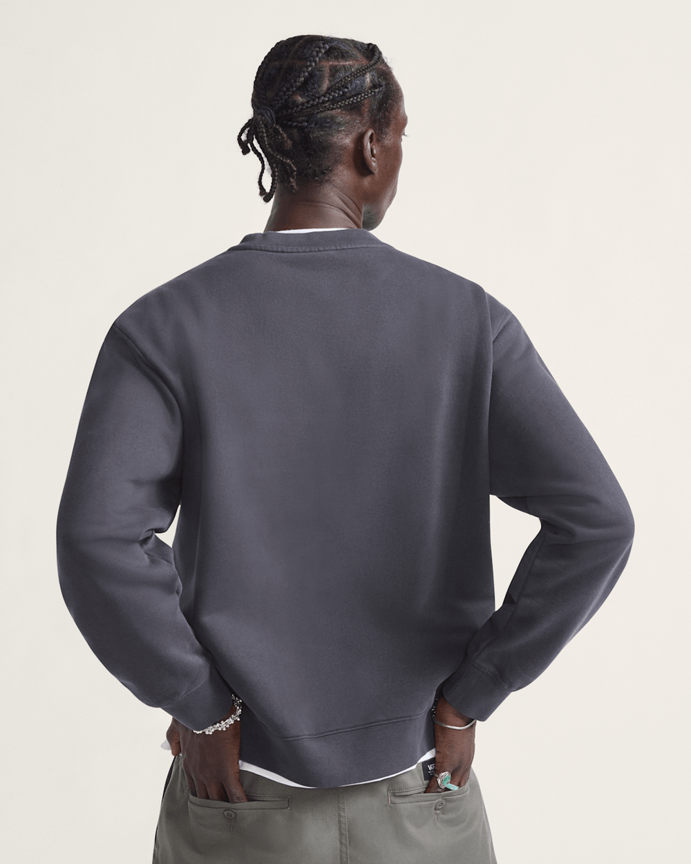 Star Checker Crew Sweatshirt in Black | Vans sale