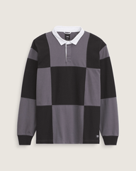 Grant Checkerboard Rugby Shirt in Black | Vans outlet
