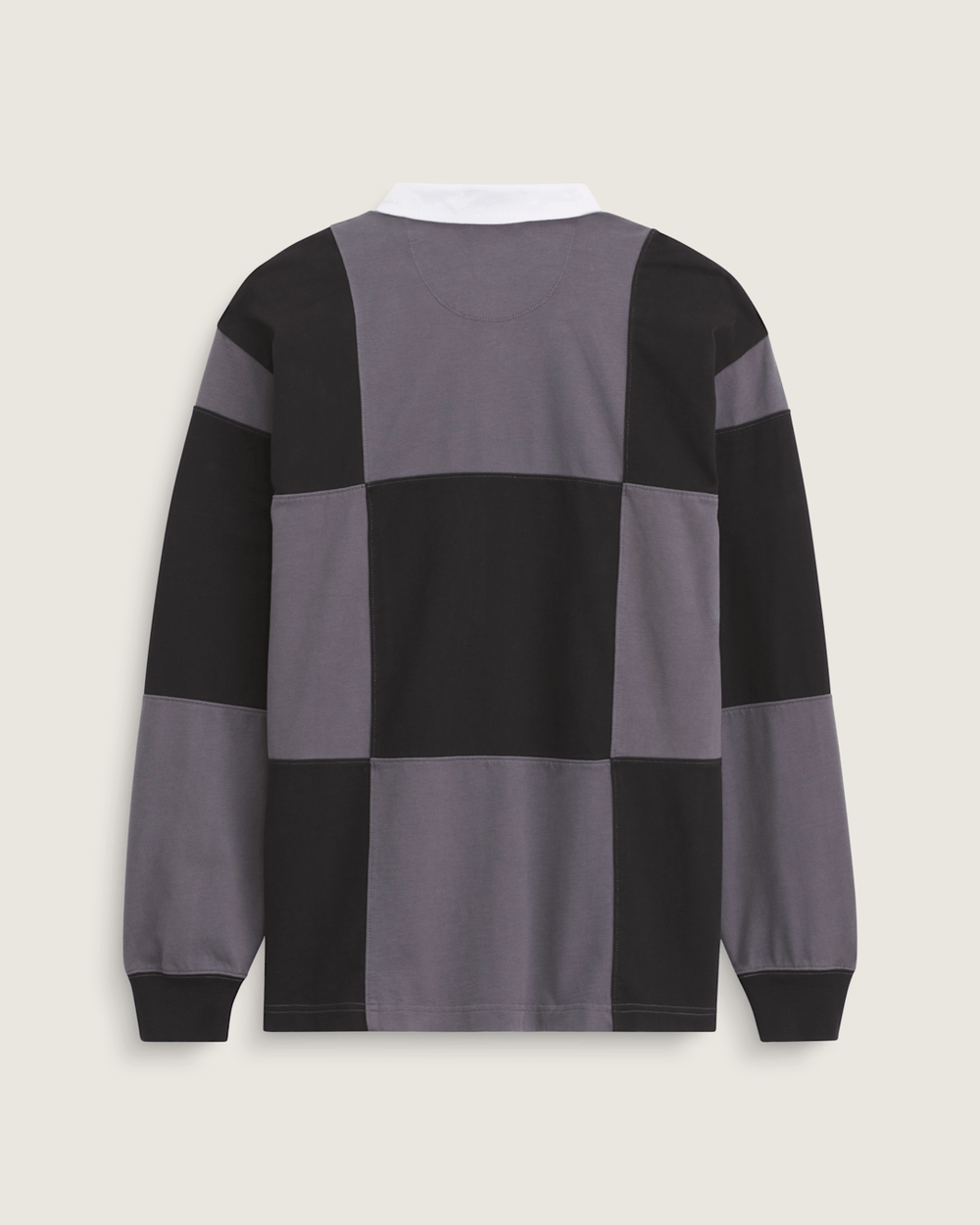 Grant Checkerboard Rugby Shirt in Black | Vans outlet