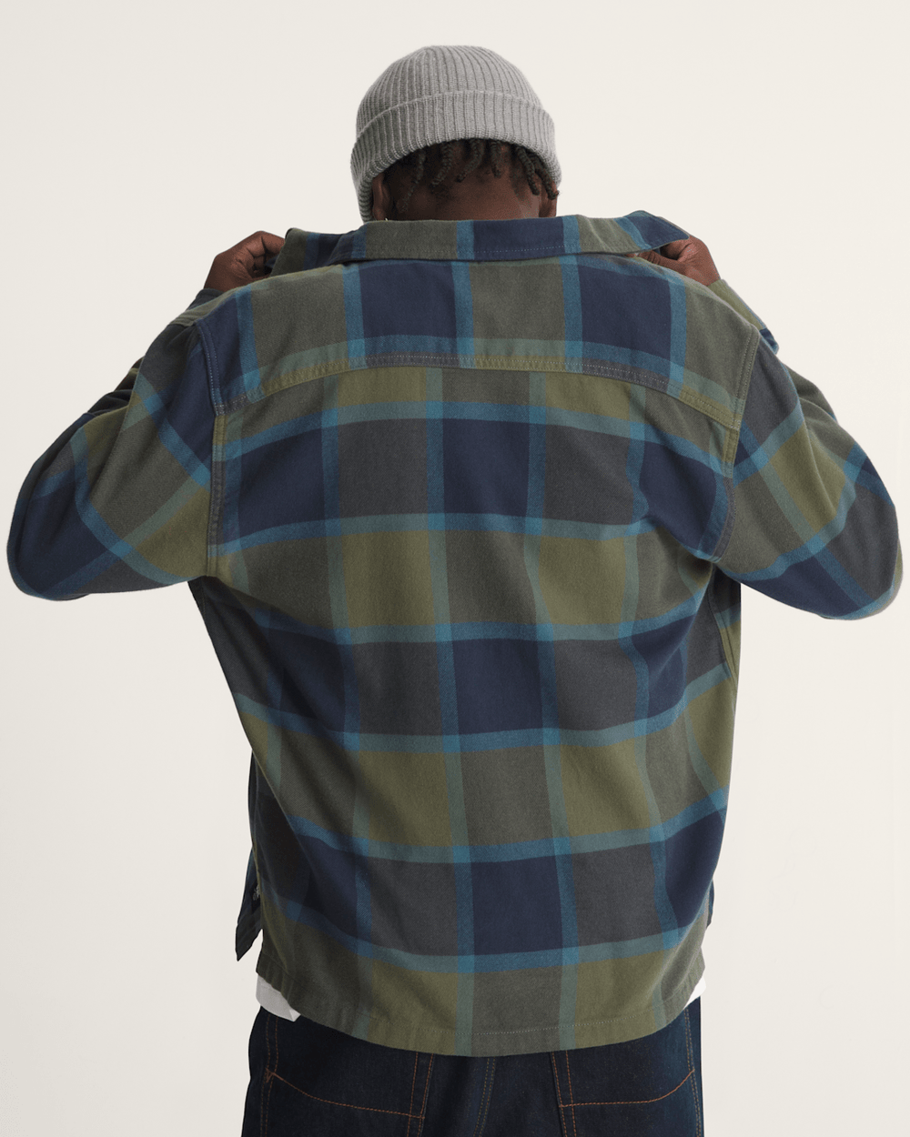 Larkspur Plaid Flannel Shirt in Grape Leaf Green / Parisian Night Blue | Vans online