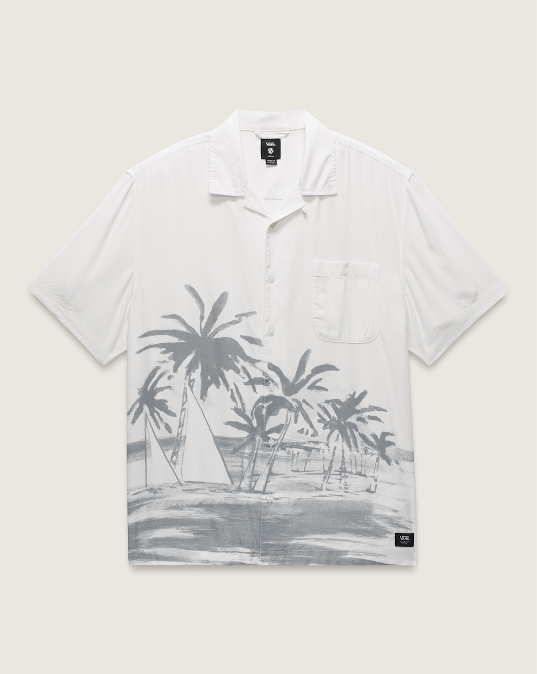 Creswell Woven Shirt in White / Grey | Vans discount