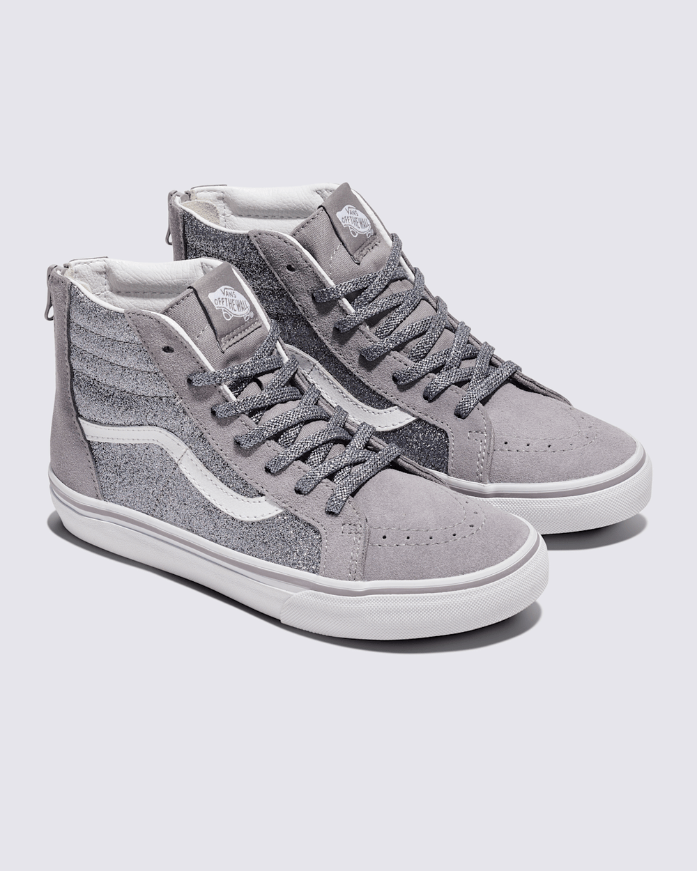 Big Kids Sk8-Hi Shoe in Glitter Gunmetal | Vans online
