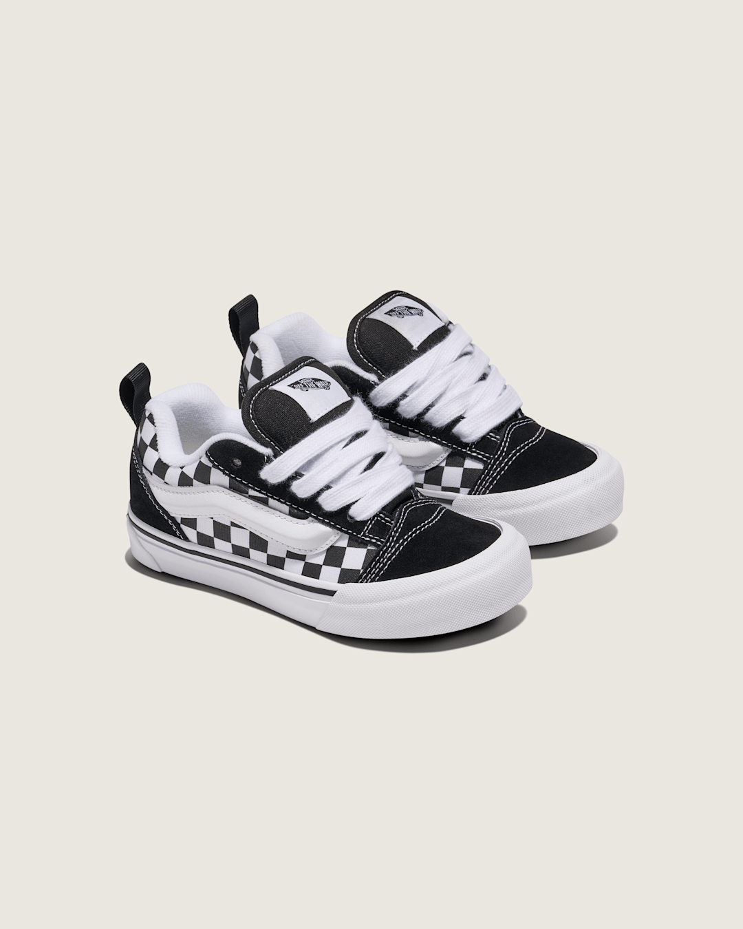 Big Kids Knu Skool Checkerboard Shoe in Checkerboard Black / True White | Vans discount