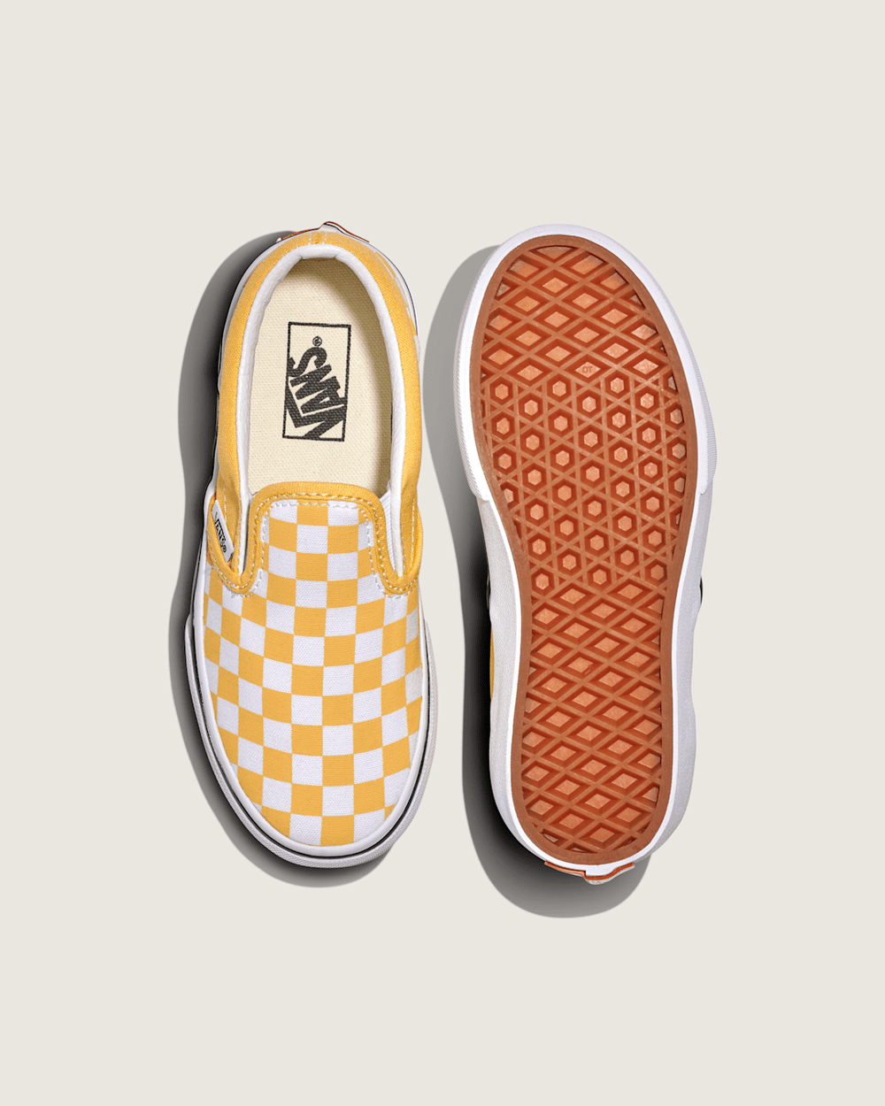 Little Kids Classic Slip-On Checkerboard Shoe in Banana Cream Yellow / White | Vans online