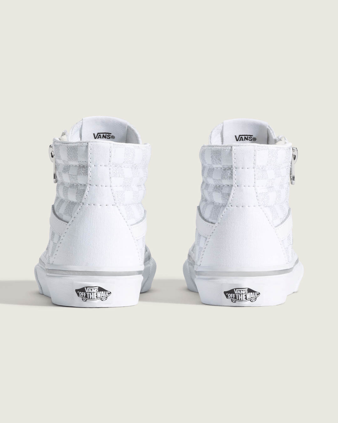 Little Kids SK8-Hi Side Zip Checkerboard Shoe in Checkerboard Silver Grey | Vans near me