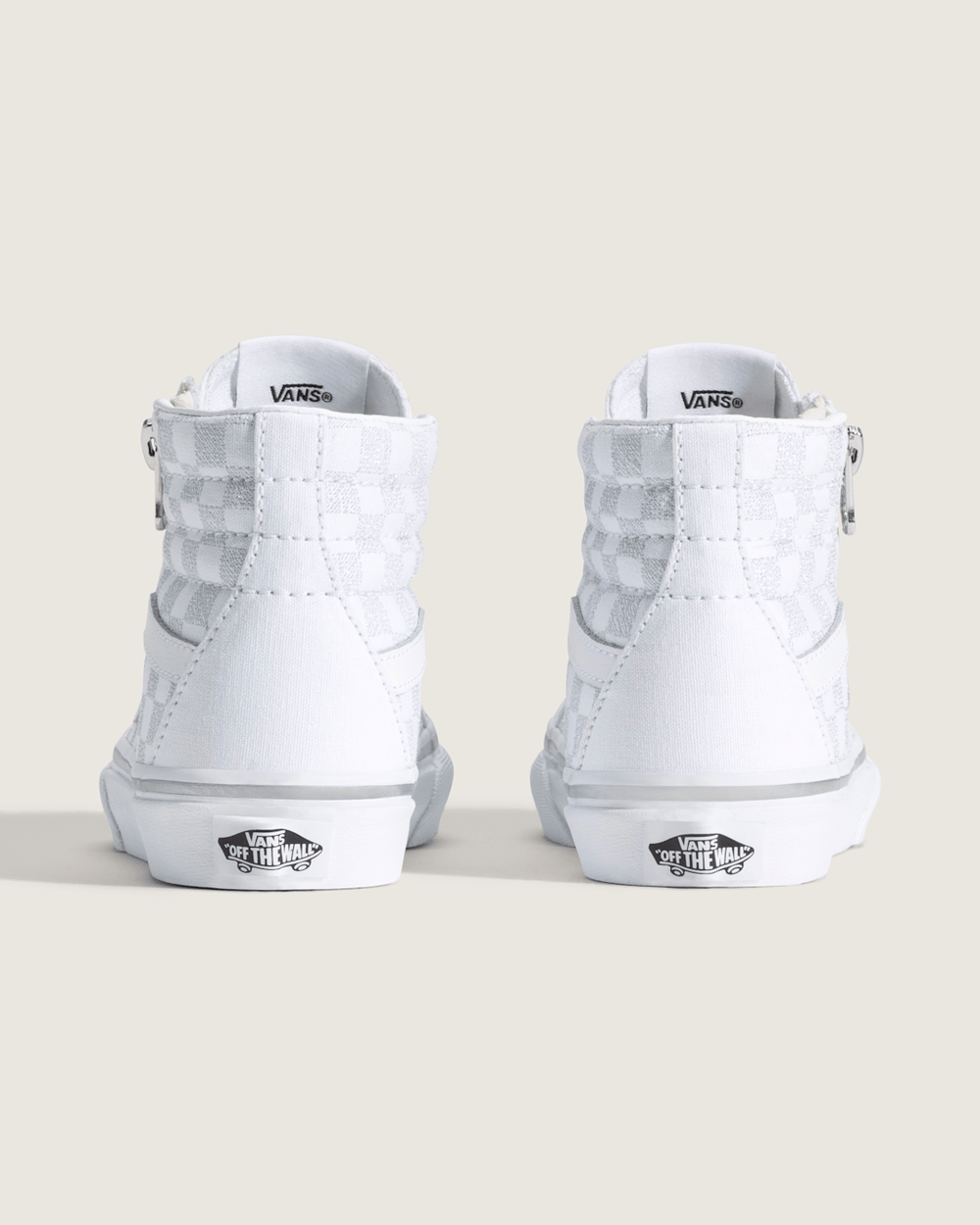 Little Kids SK8-Hi Side Zip Checkerboard Shoe in Checkerboard Silver Grey | Vans near me
