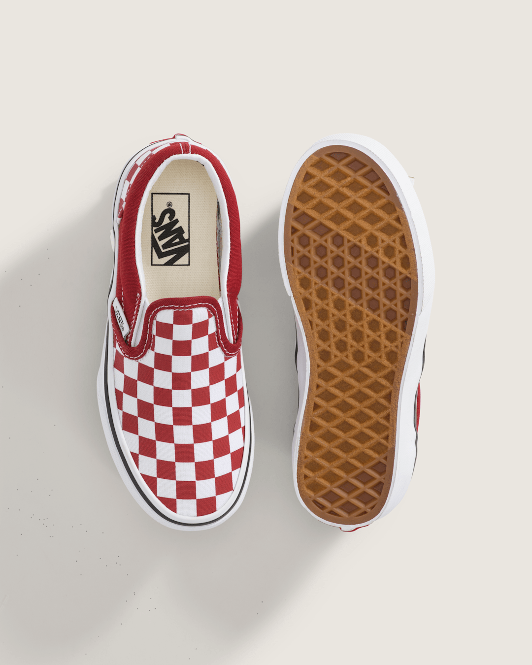 Little Kids Classic Slip-On Checkerboard Shoe in Checkerboard Chili Pepper Red | Vans sale