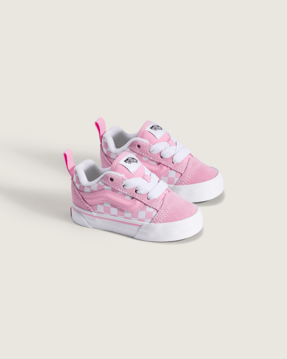 Toddler Knu Skool Checkerboard Shoe in Checkerboard Prism Pink / True White | Vans near me