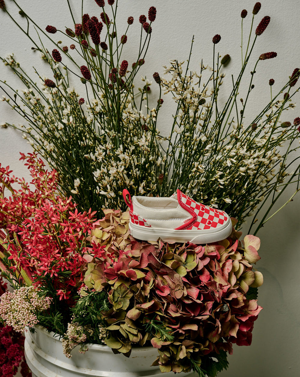 Toddler Classic Slip-On V Checkerboard Shoe in Checkerboard Racing Red / True White | Vans on sale