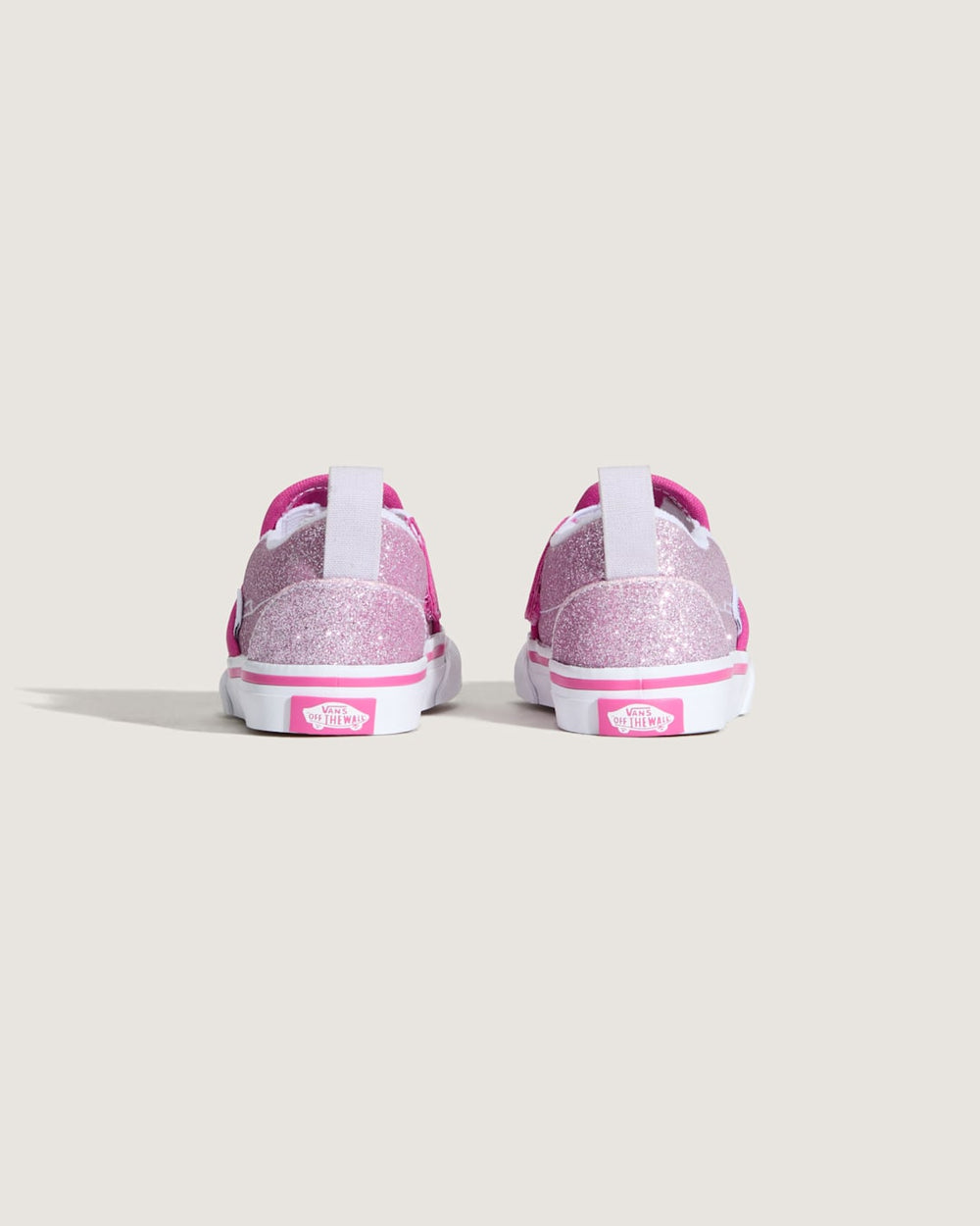 Toddler Classic Slip-On V Shoe in Glitter Raspberry Rose Pink | Vans outlet